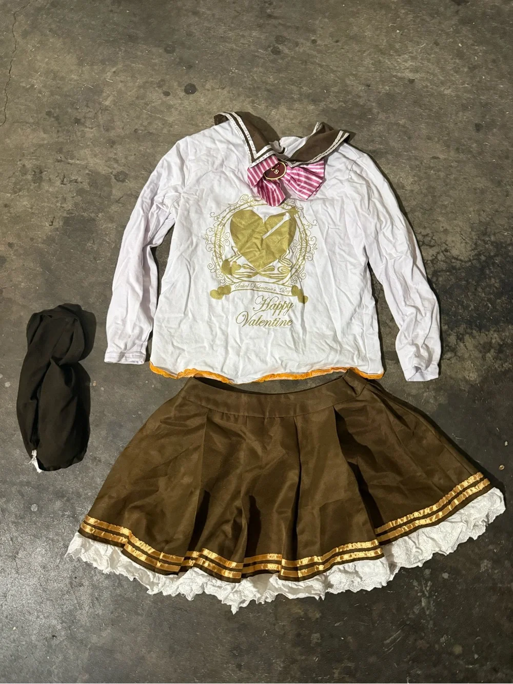 Kids Valentine Sailor Costume Set in Brown and White